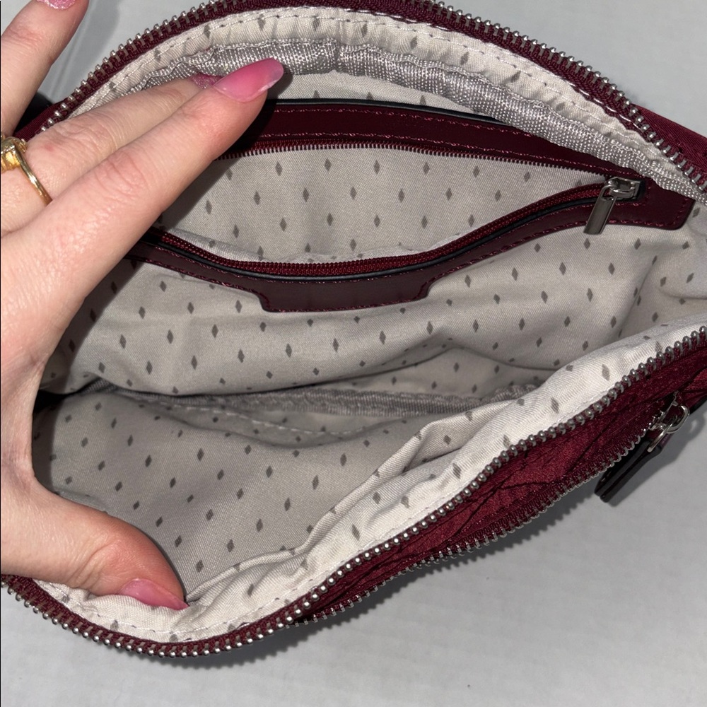 Quilted Burgundy Waist Bag Large Belt Bag - Picture 8 of 10